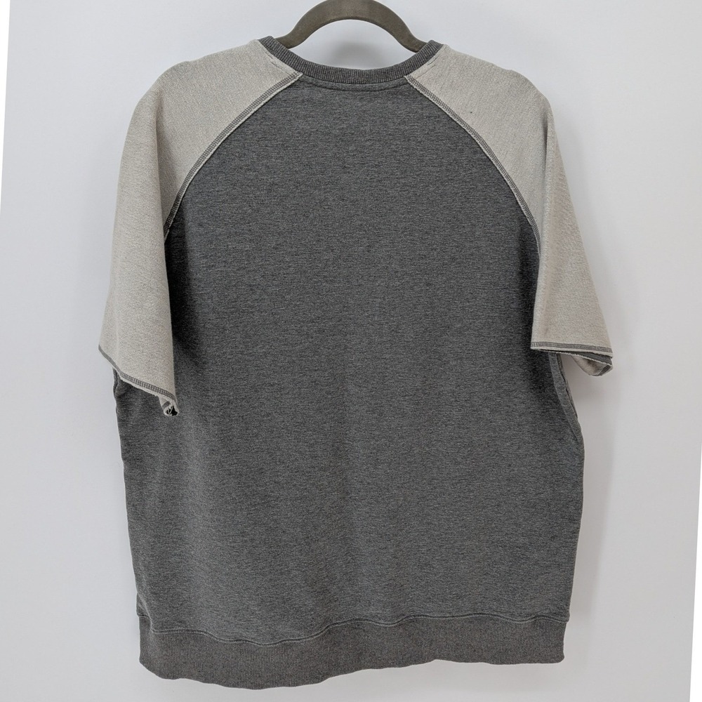 Ptula $68 Large Short Sleeve Crewneck Sweatshirt Gray Raglan Athleisure Pullover